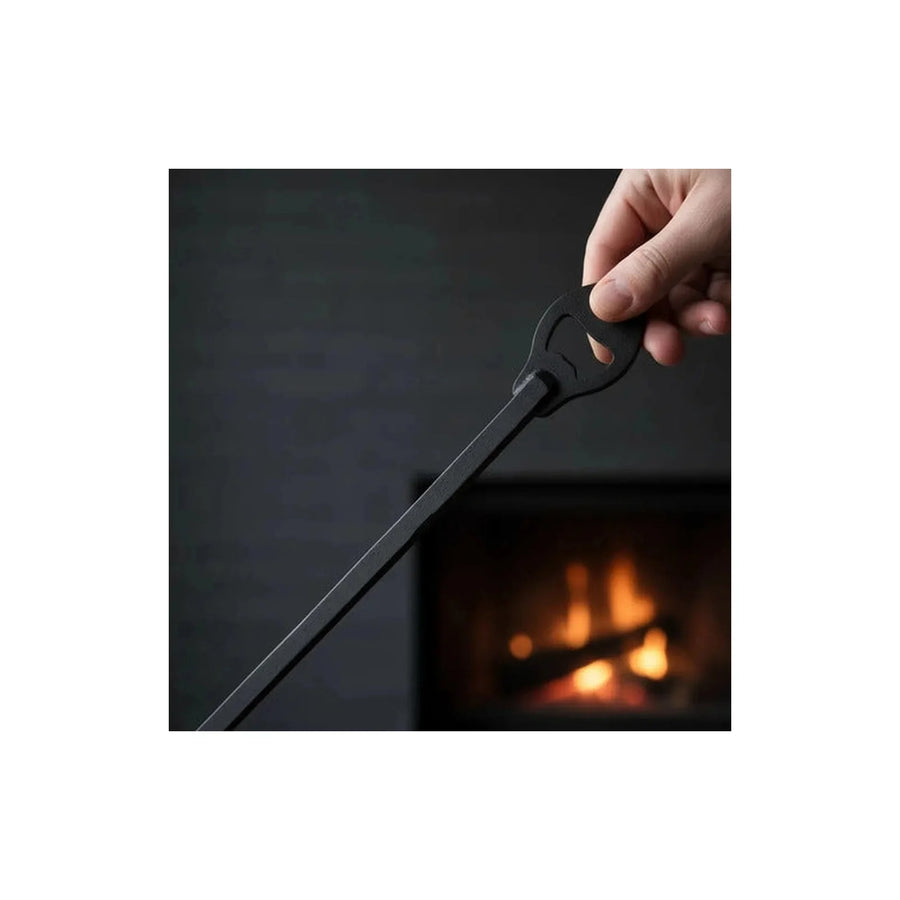 Atizador Para Carbón Parrilla 70cm Hierro Con Destapador