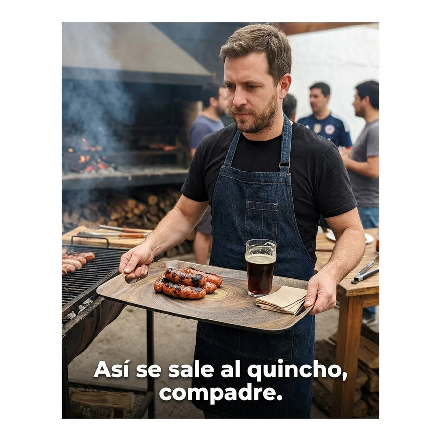 Bandeja Bamboo Wayu 46x31cm Asado Parrilla Cocina Quincho