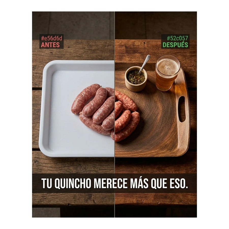 Bandeja Bamboo Wayu 46x31cm Asado Parrilla Cocina Quincho