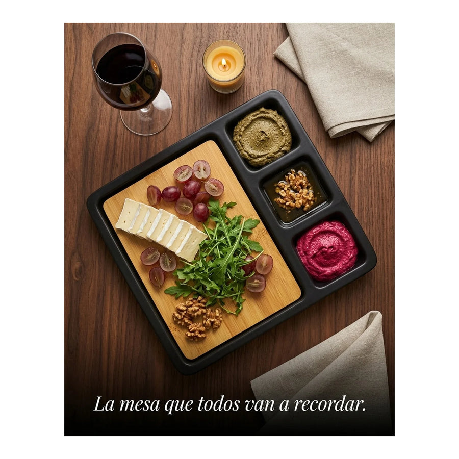 Bandeja De Aperitivo Bamboo Y Cerámica Wayu Coctail