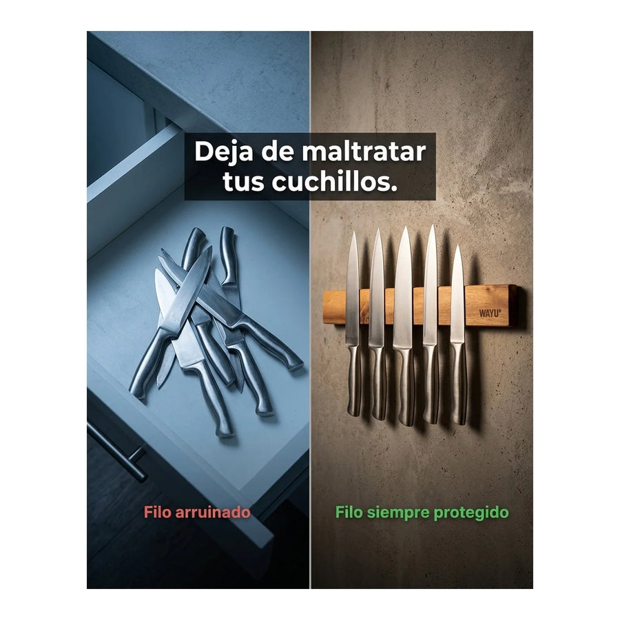 Barra Magnética Wayu Cuchillos Cocina Asado Bbq