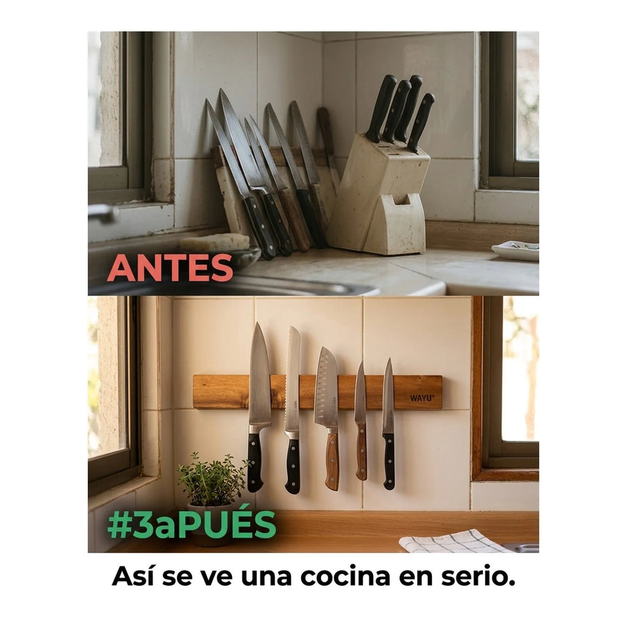 Barra Magnética Wayu Cuchillos Cocina Asado Bbq