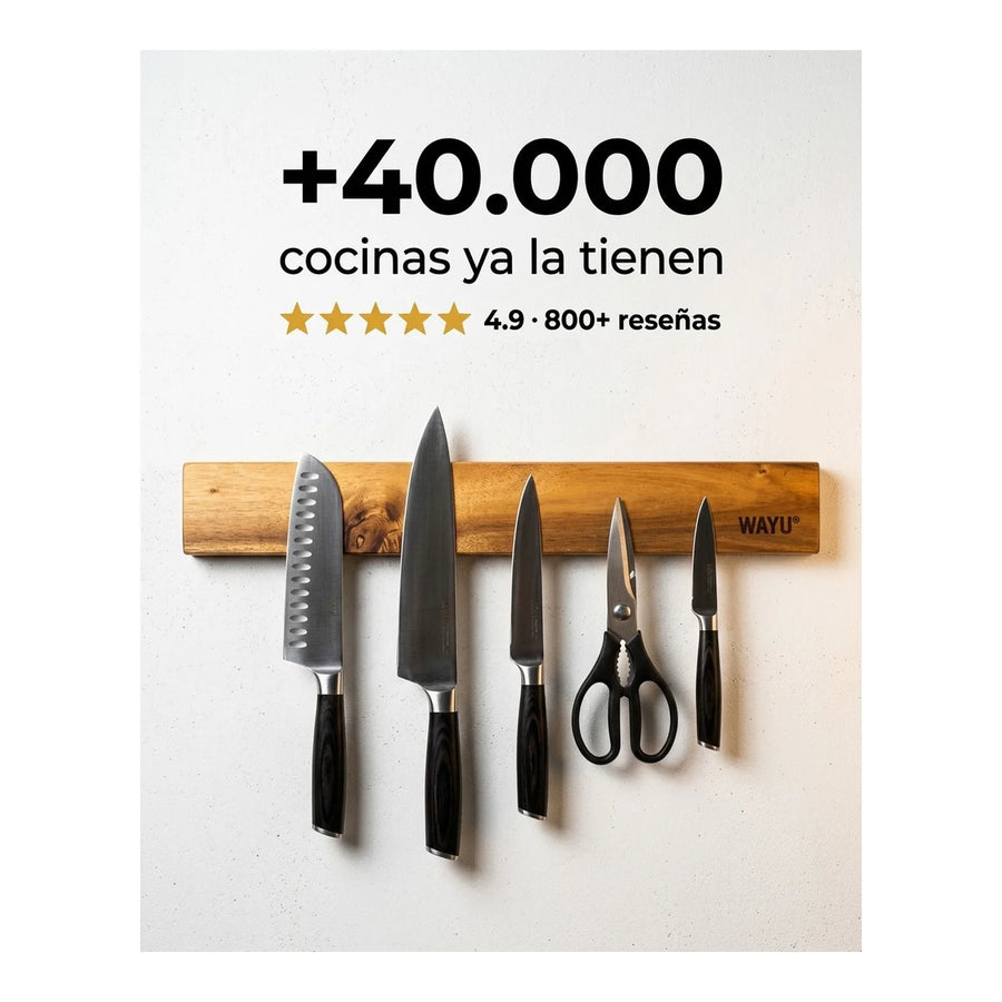 Barra Magnética Wayu Cuchillos Cocina Asado Bbq