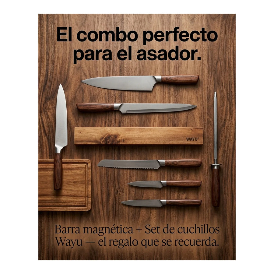 Barra Magnética Wayu Cuchillos Cocina Asado Bbq