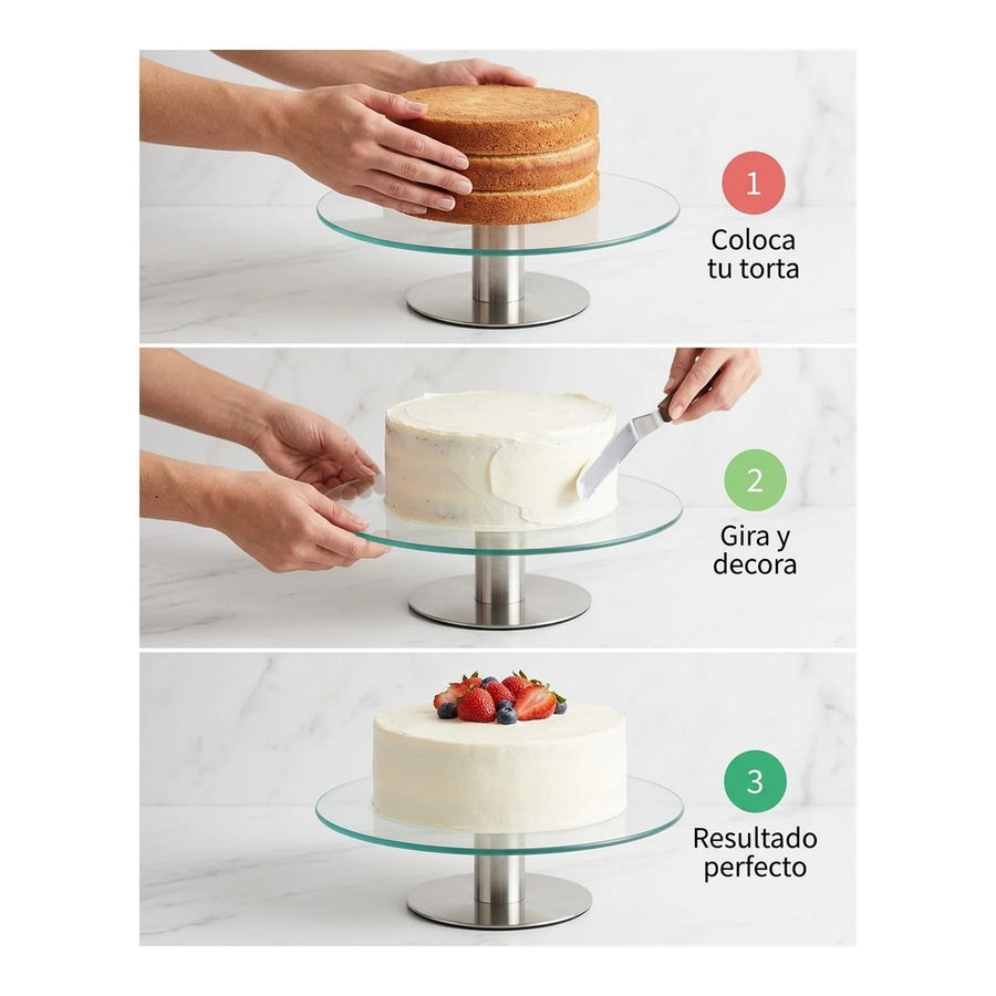 Base Giratoria Tortas Reposteria Soporte Pastel Inoxidable