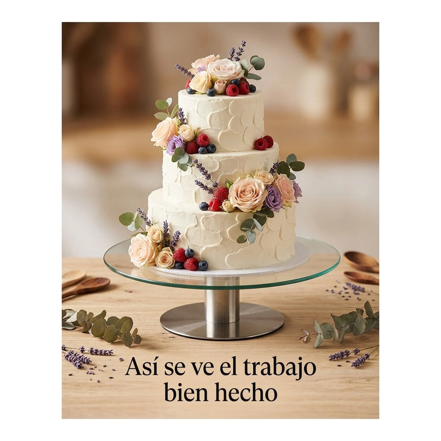 Base Giratoria Tortas Reposteria Soporte Pastel Inoxidable