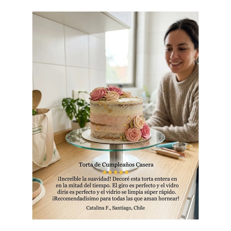Base Giratoria Tortas Reposteria Soporte Pastel Inoxidable