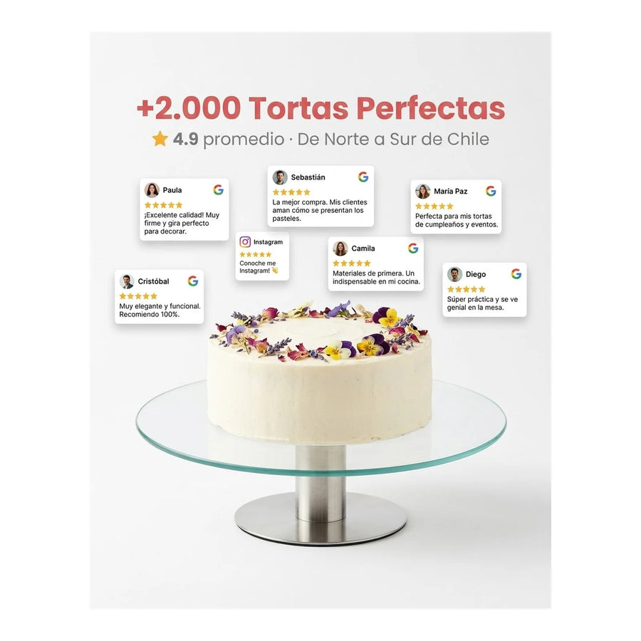 Base Giratoria Tortas Reposteria Soporte Pastel Inoxidable
