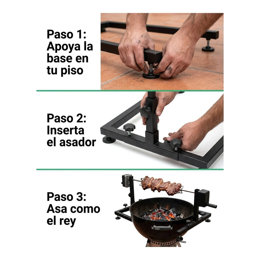 Base Para Asador Spiedo Kanka Parrilla Quincho Pisos Duros