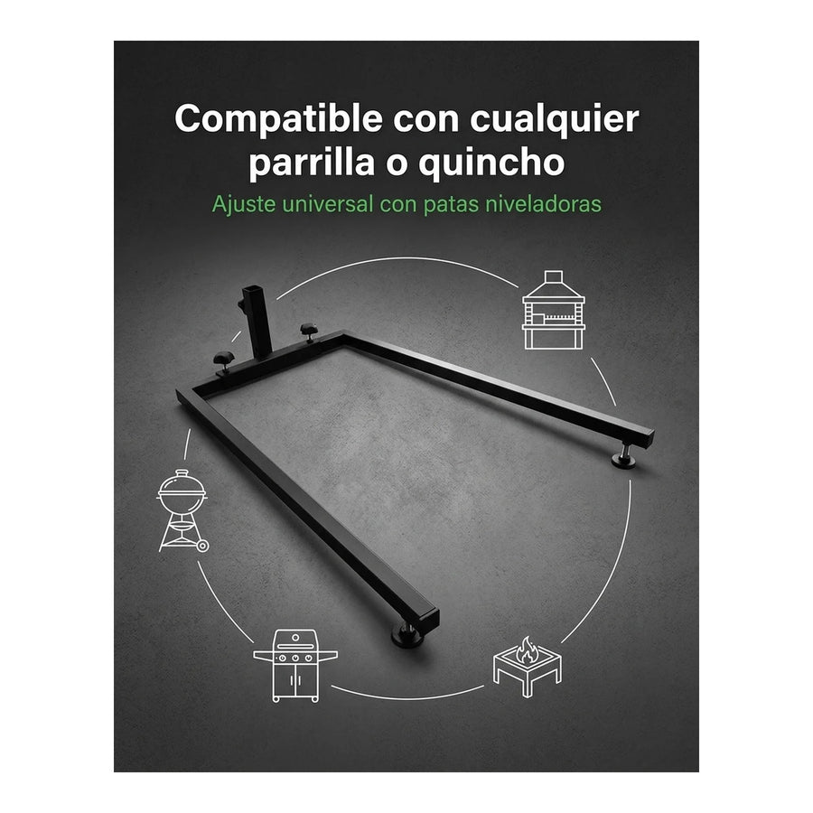 Base Para Asador Spiedo Kanka Parrilla Quincho Pisos Duros