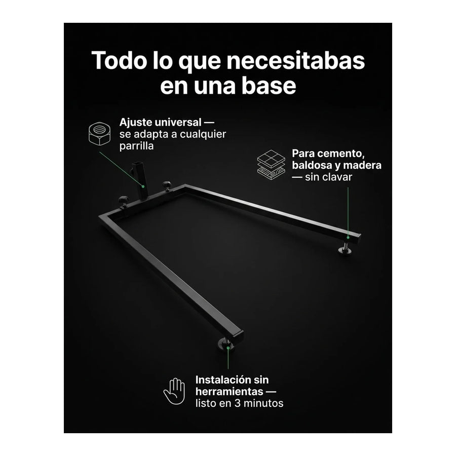 Base Para Asador Spiedo Kanka Parrilla Quincho Pisos Duros