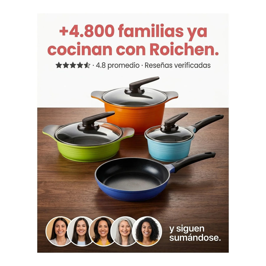 Bateria Cocina Roichen Juego 7 Piezas Profesional