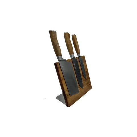Block Magnético 3 Cuchillos Wayu Premium Limited Cocina Bbq + Grabado Personalizado