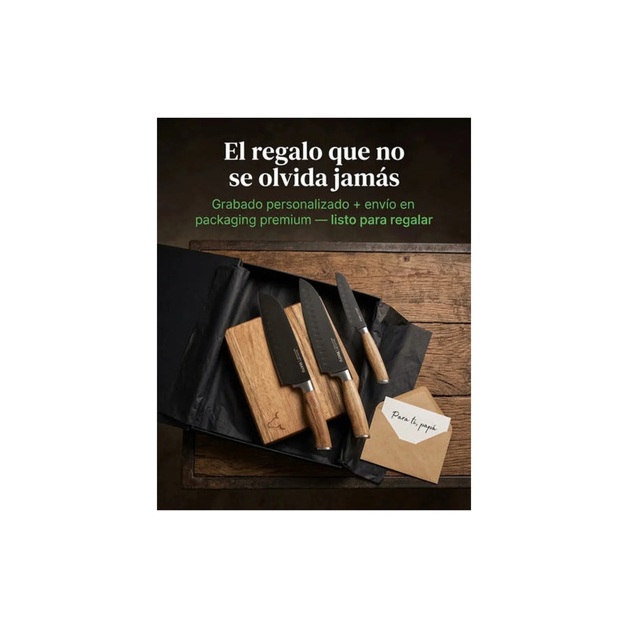 Block Magnético 3 Cuchillos Wayu Premium Limited Cocina Bbq + Grabado Personalizado