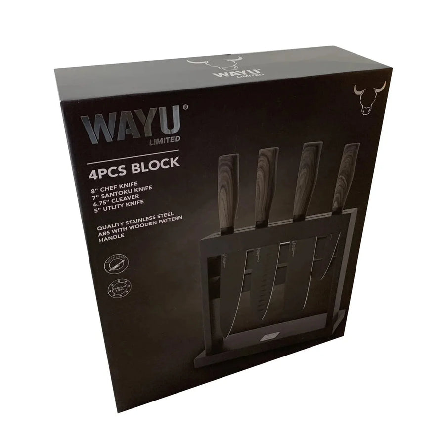Block Soporte Para Cuchillos + Set 4pcs Wayu Asado Cocina