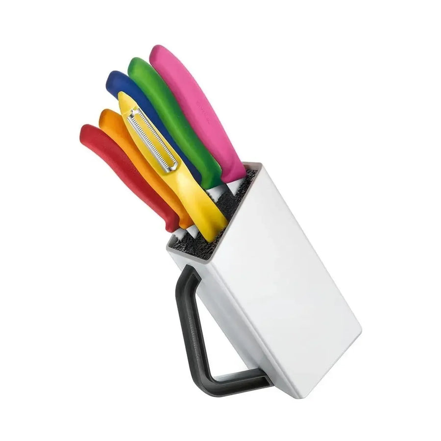 Bloque Cuchillos Victorinox Swiss Classic Blanco — Set 6 Piezas Suiza