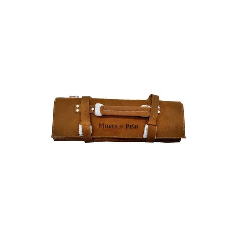 Bolso Porta 5 Cuchillos Grilltech Cuero + Grabado Láser