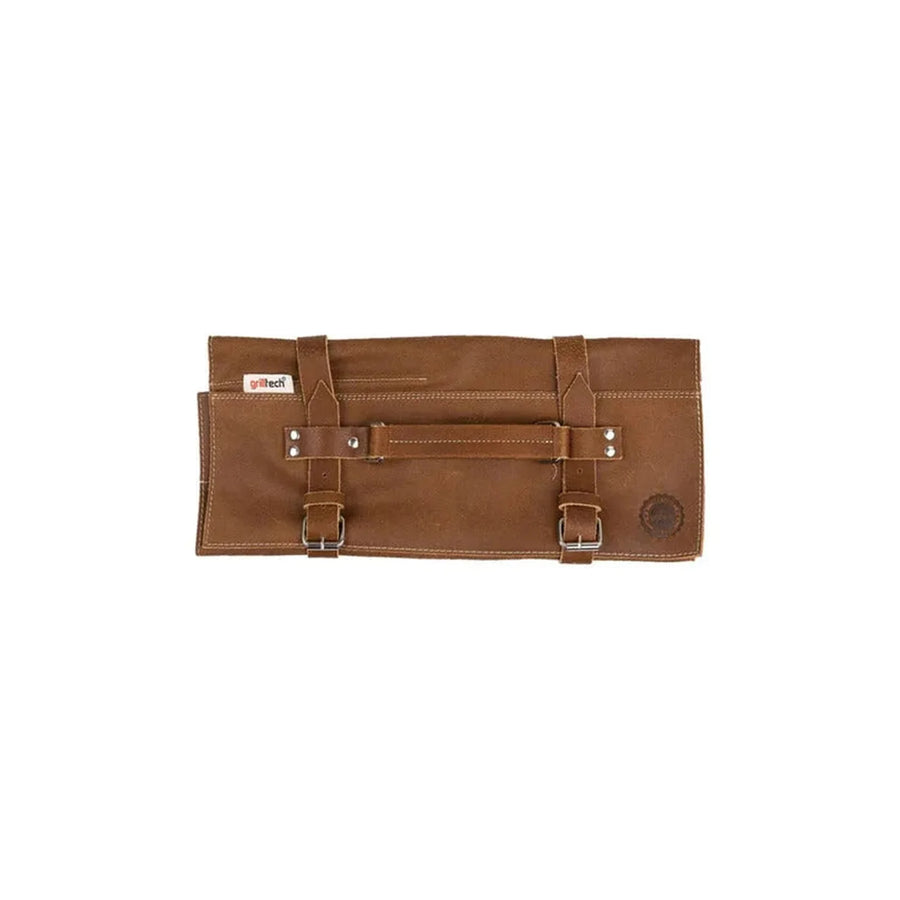 Bolso Porta 5 Cuchillos Grilltech Cuero + Grabado Láser