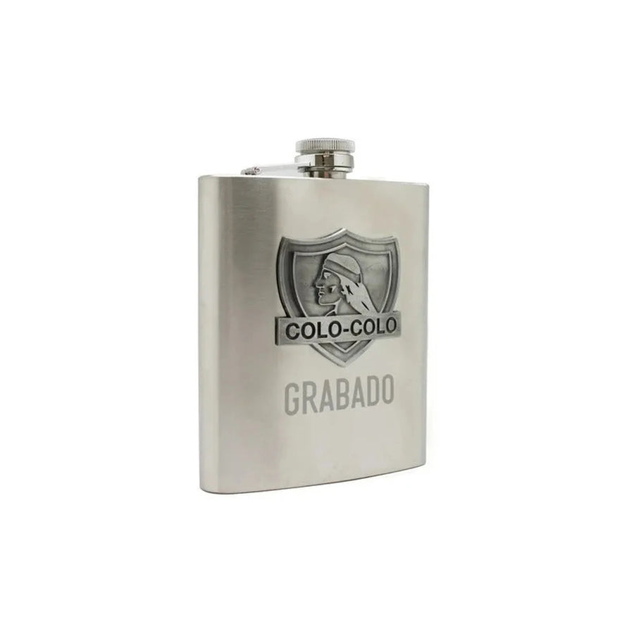 Botella Petaca Metálica 500ml U De Chile + Grabado Gratis