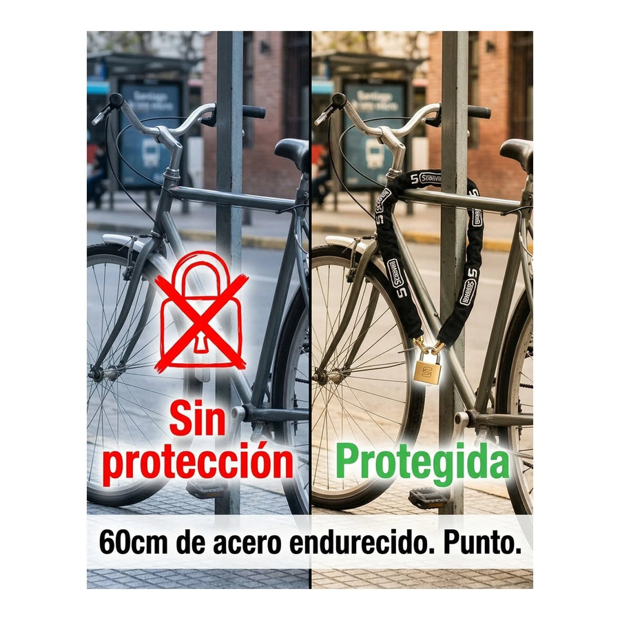 Cadena Seguridad Scanavini Anti Napoleón 60cm + Candado