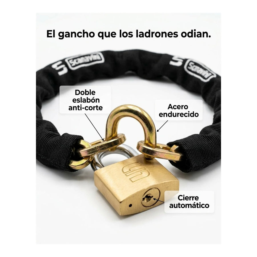 Cadena Seguridad Scanavini Anti Napoleón 60cm + Candado