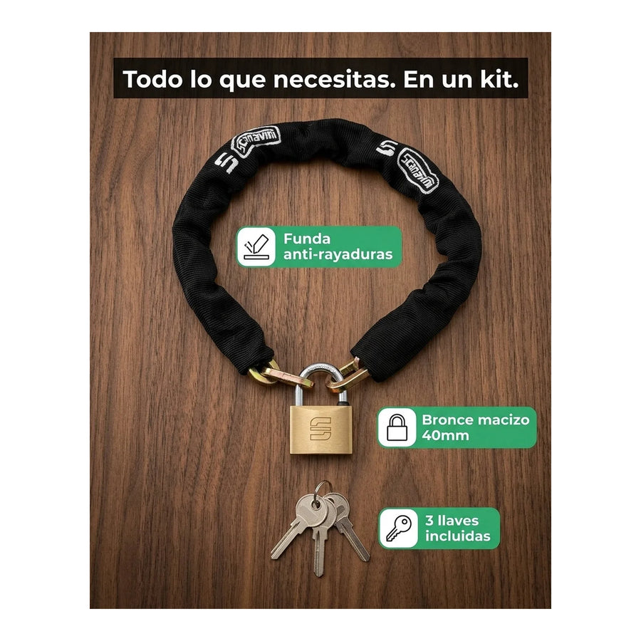 Cadena Seguridad Scanavini Anti Napoleón 60cm + Candado