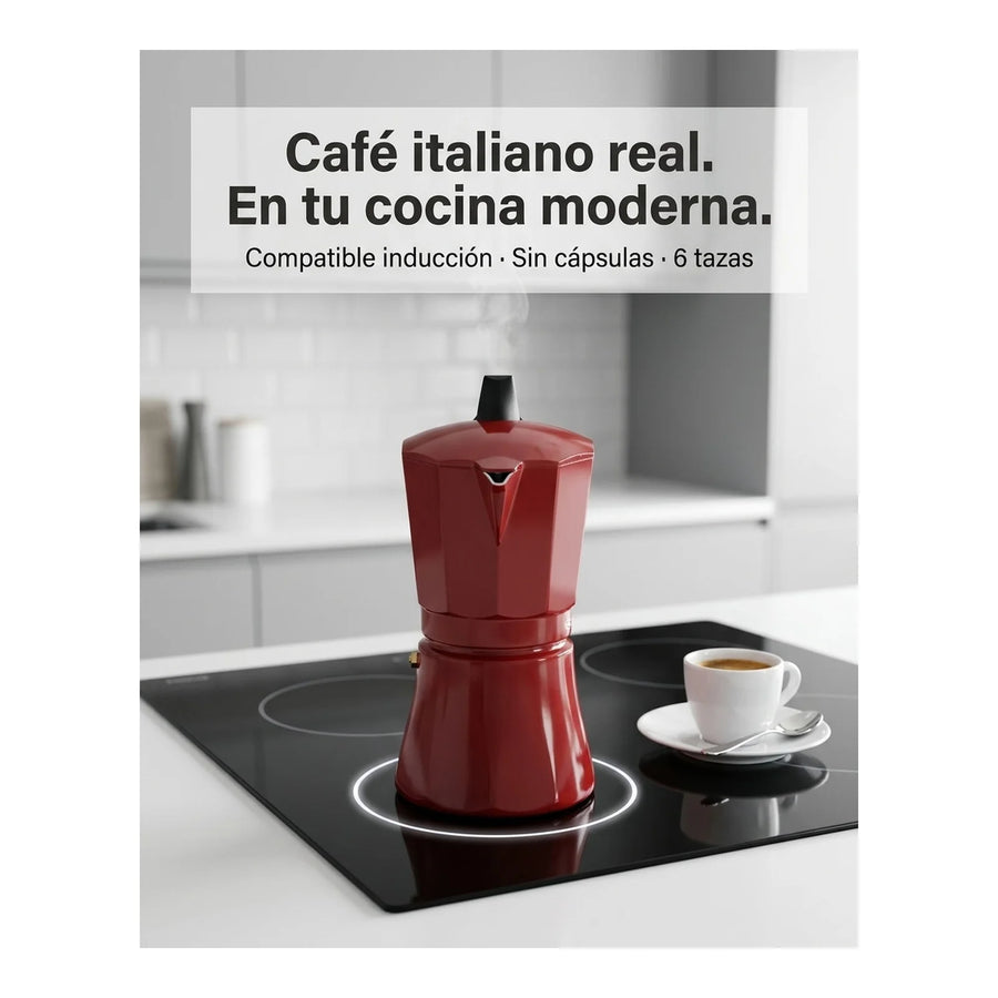 Cafetera Italiana Inducción Oroley Petra Red 6 Tazas Café