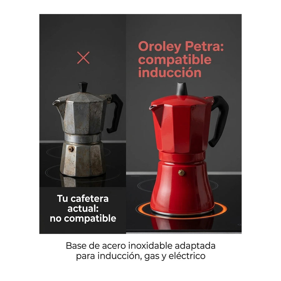 Cafetera Italiana Inducción Oroley Petra Red 6 Tazas Café