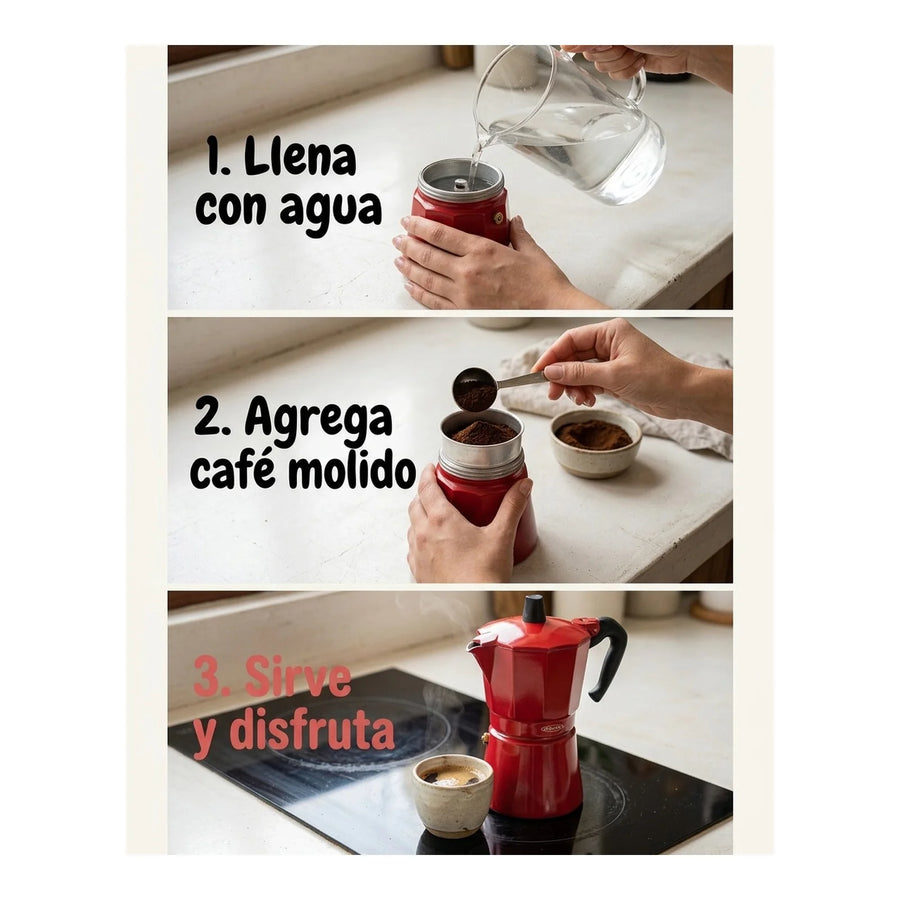 Cafetera Italiana Inducción Oroley Petra Red 6 Tazas Café