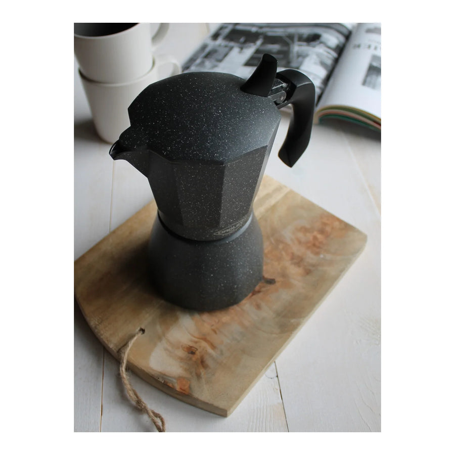 Cafetera Italiana Inducción Oroley Petra Black 6 Tazas Café