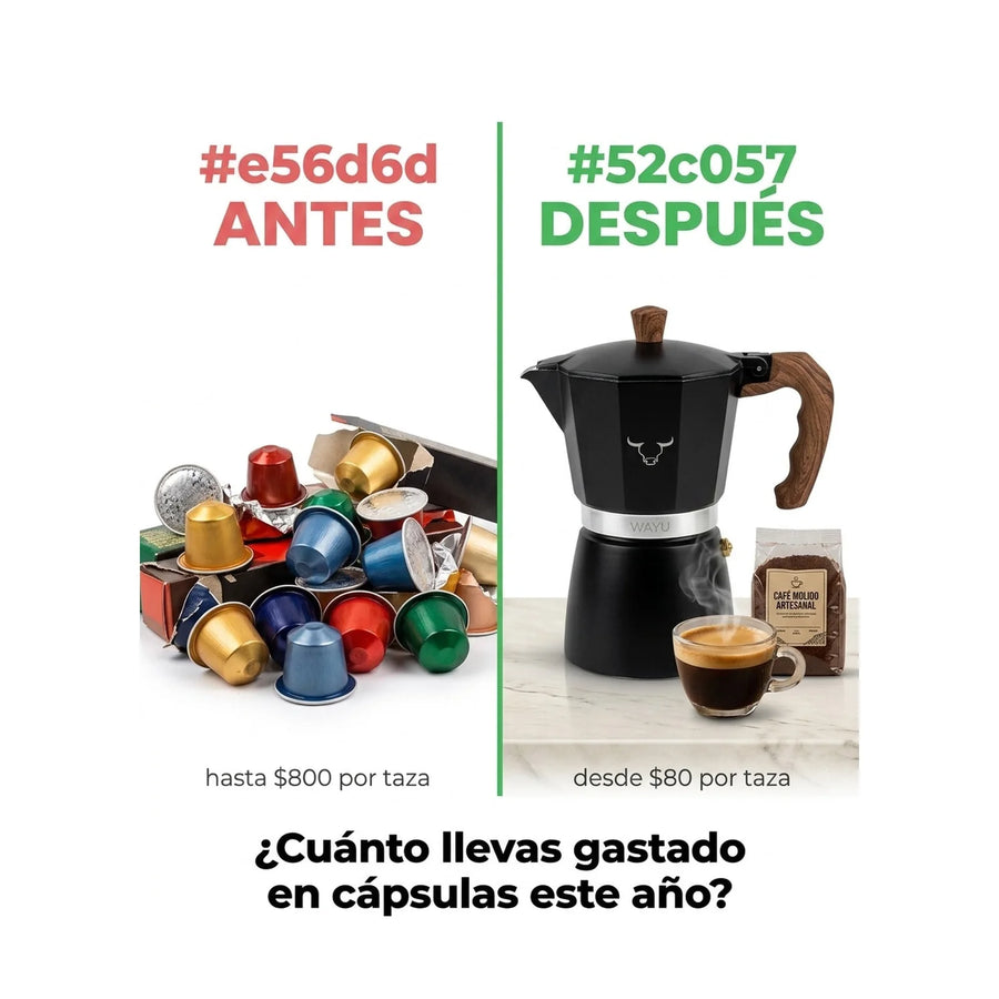 Cafetera Italiana Wayu 450ml