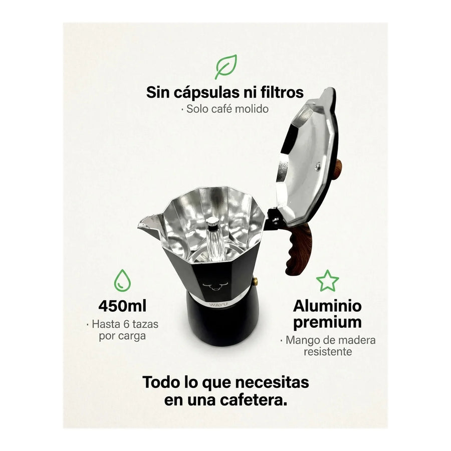 Cafetera Italiana Wayu 450ml