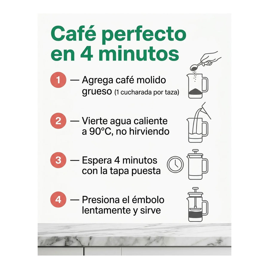 Cafetera Oroley New Parma 3 Tazas Manual Prensa Francesa
