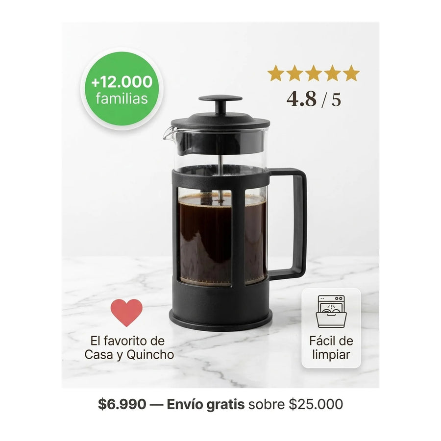 Cafetera Oroley New Parma 3 Tazas Manual Prensa Francesa