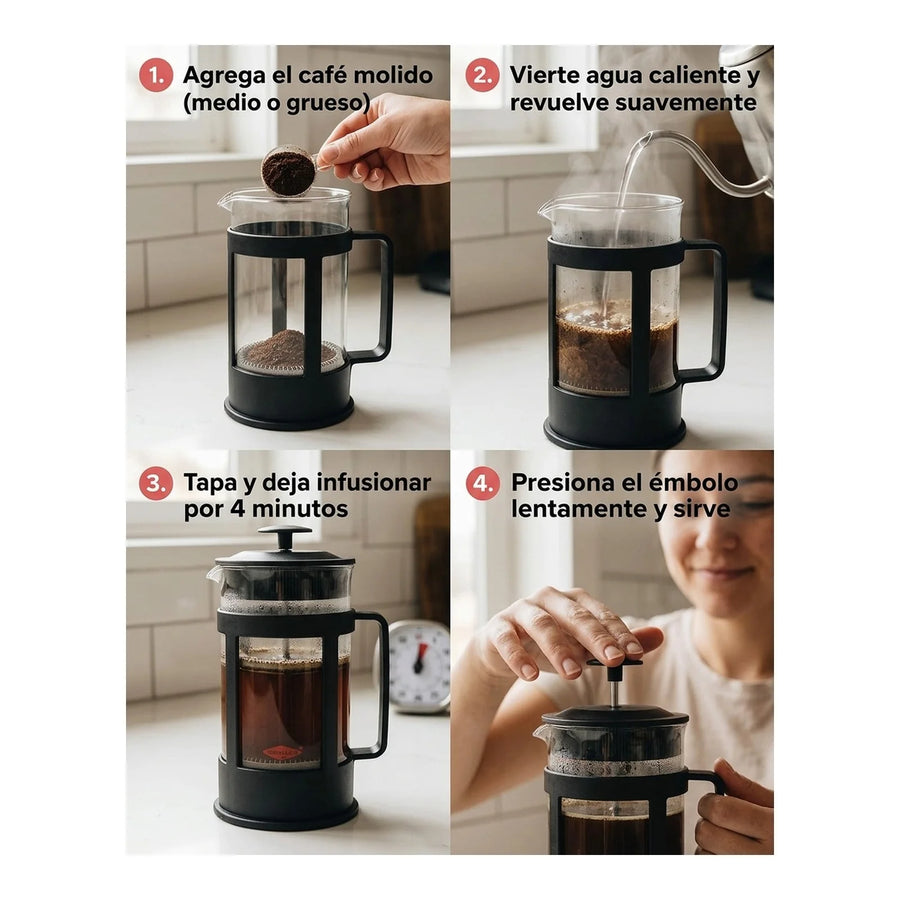Cafetera Oroley Parma 6 Tazas Manual Prensa Francesa