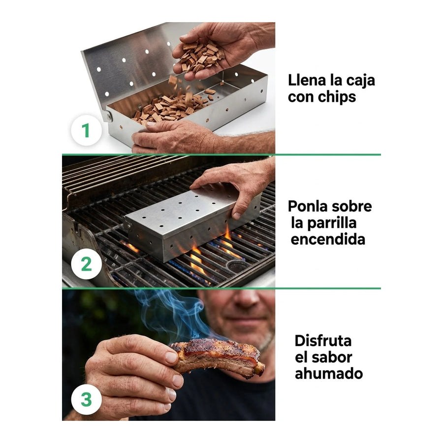 Caja Ahumadora Chips Ahumado Parrilla Horno Cocina Asado