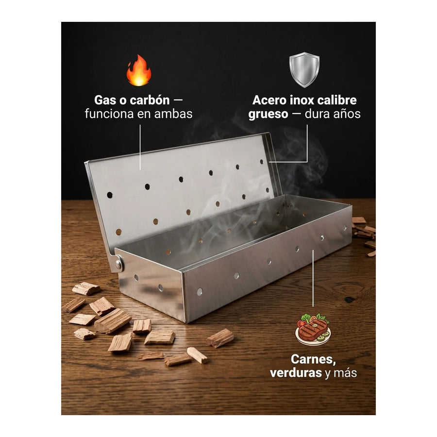 Caja Ahumadora Chips Ahumado Parrilla Horno Cocina Asado