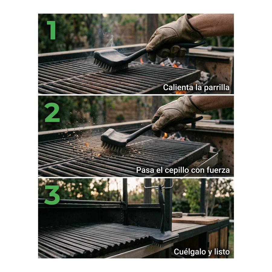 Cepillo Limpia Parrilla Xl 50cm Limpiador De Parrilla Asado
