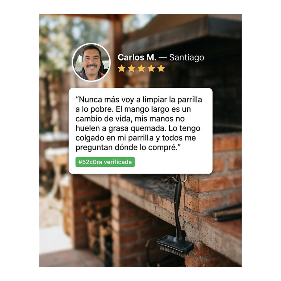 Cepillo Limpia Parrilla Xl 50cm Limpiador De Parrilla Asado