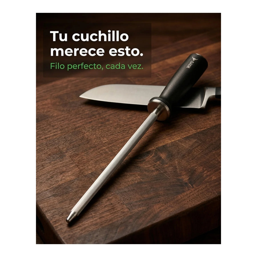 Chaira Astil Espada Afiladora Cuchillos Wayu Redonda Premium