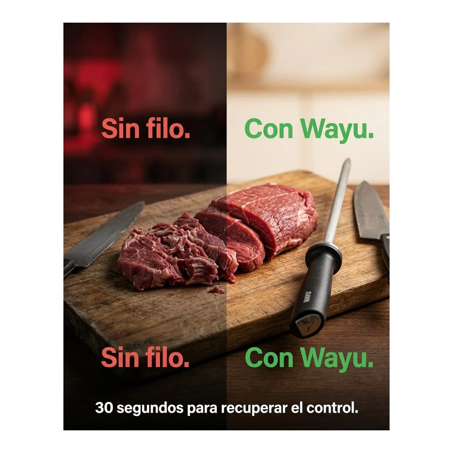 Chaira Astil Espada Afiladora Cuchillos Wayu Redonda Premium