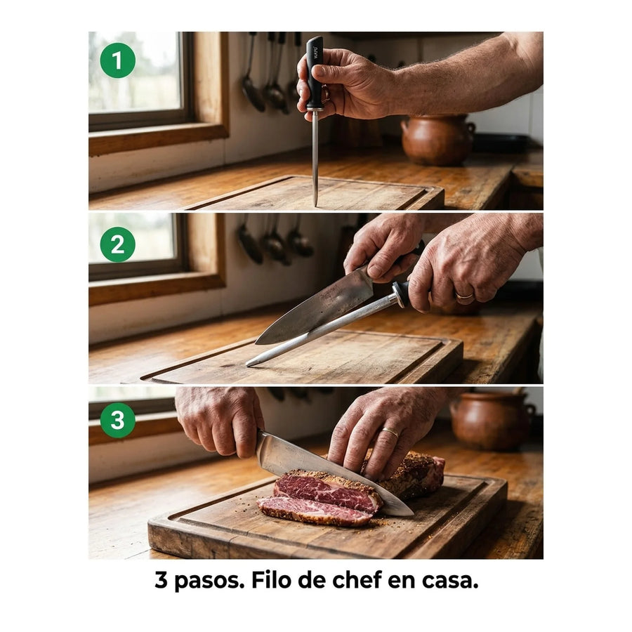 Chaira Astil Espada Afiladora Cuchillos Wayu Redonda Premium