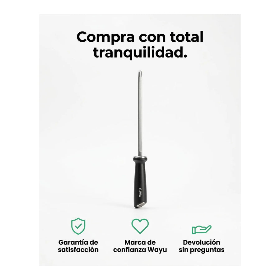 Chaira Astil Espada Afiladora Cuchillos Wayu Redonda Premium