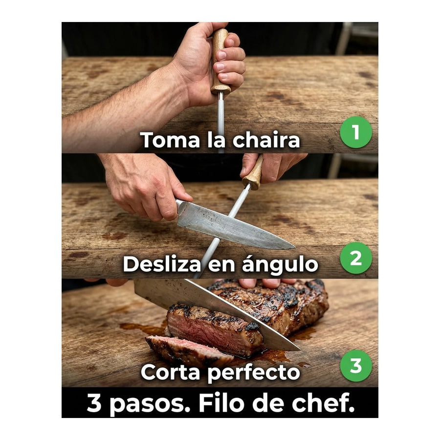 Chaira Astil Kangkawe Afilador De Cuchillos Asado Parrilla