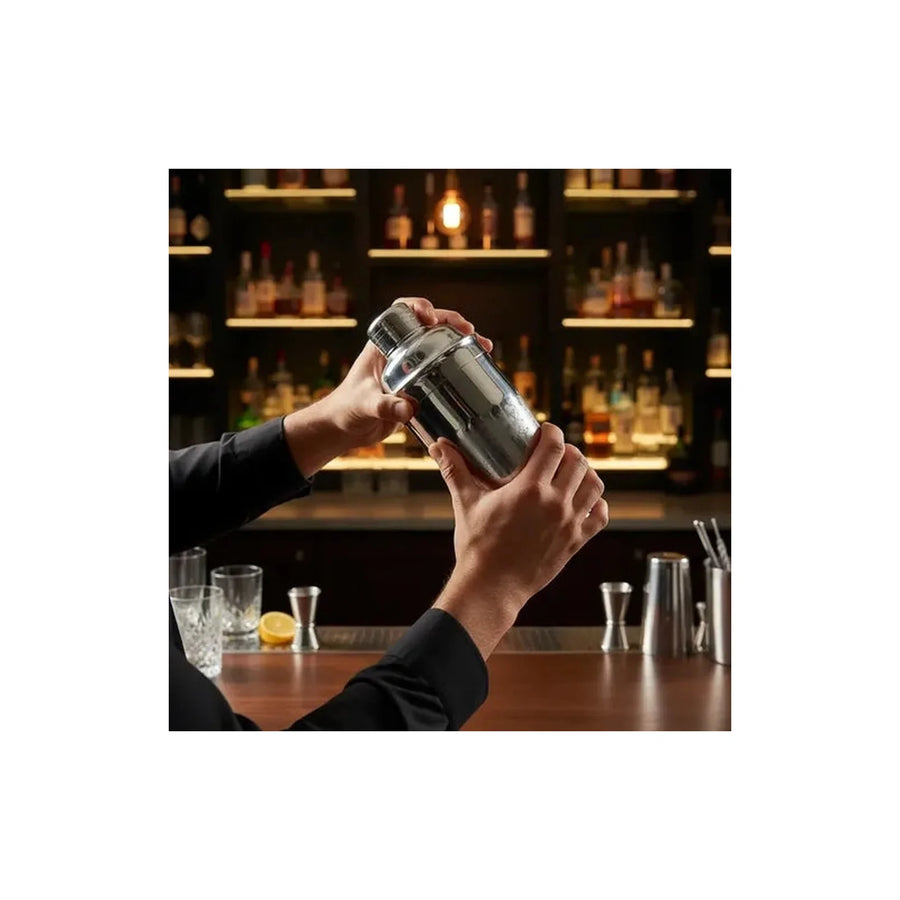 Coctelera Bar Profesional 700ml Acero Inoxidable + Grabado Gris
