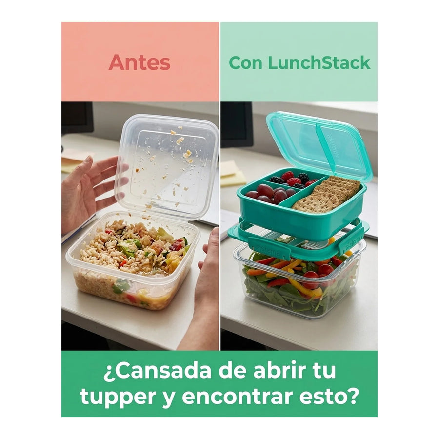 Contenedor De Alimentos Lunch Stack 1.24lts. Sistema Comida