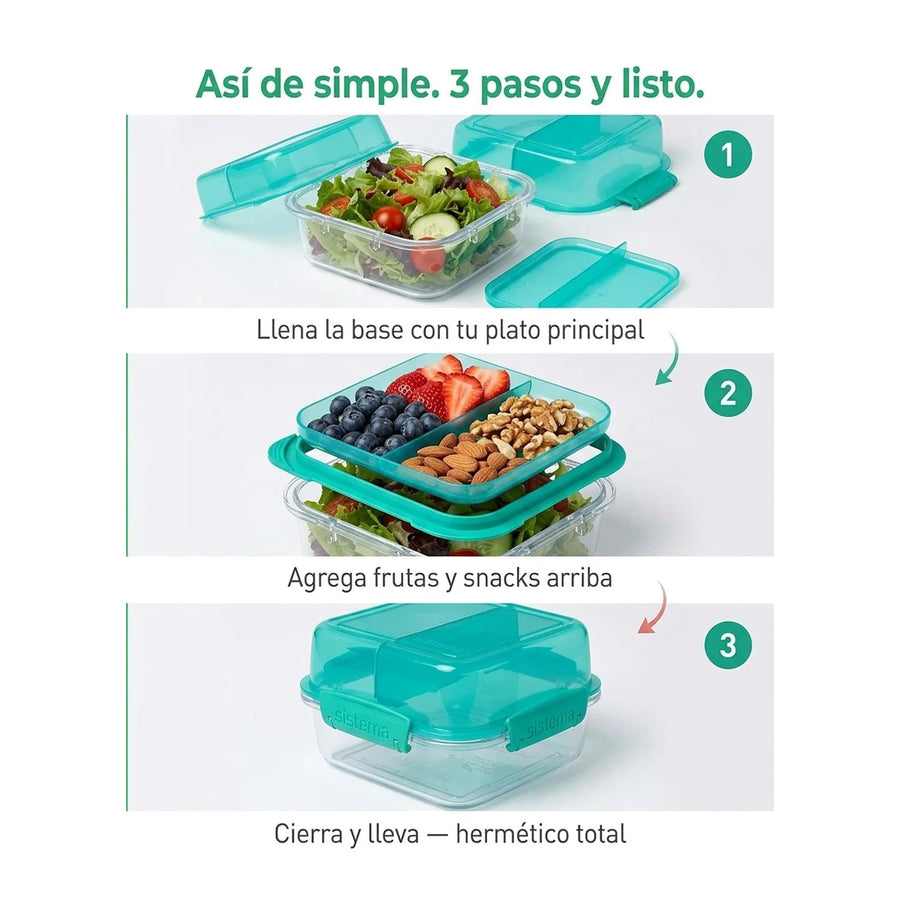 Contenedor De Alimentos Lunch Stack 1.24lts. Sistema Comida