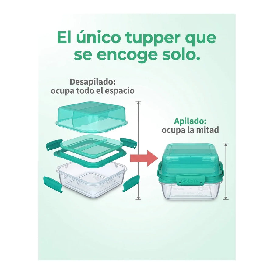 Contenedor De Alimentos Lunch Stack 1.24lts. Sistema Comida
