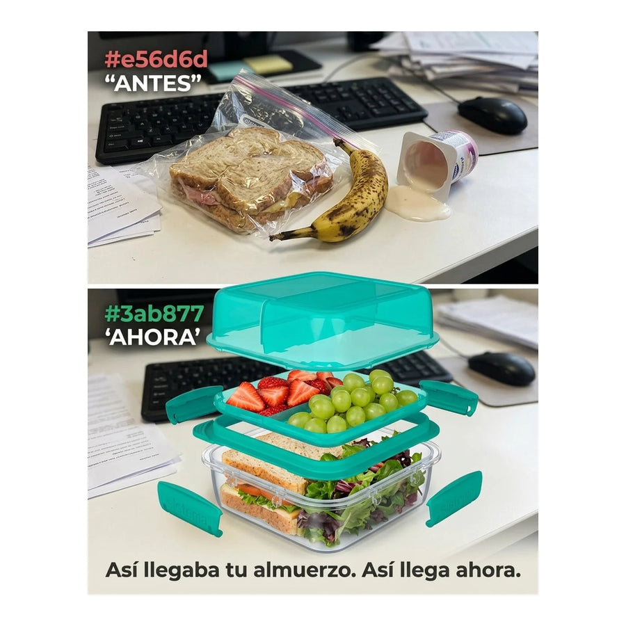 Contenedor De Alimentos Lunch Stack 1.24lts. Sistema Comida