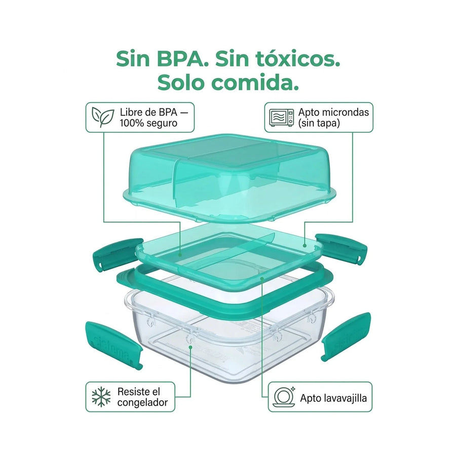 Contenedor De Alimentos Lunch Stack 1.24lts. Sistema Comida